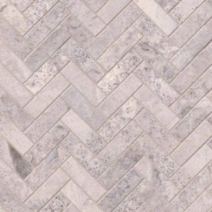 SILVER TRAVERTINE HERRINGBONE