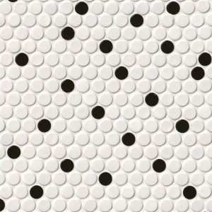 DOMINO WHITE BLACK PENNY ROUND